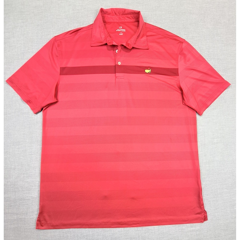 Masters Tech Mens Red Striped Short Sleeve Golf Polo Shirt XL MT2025-913